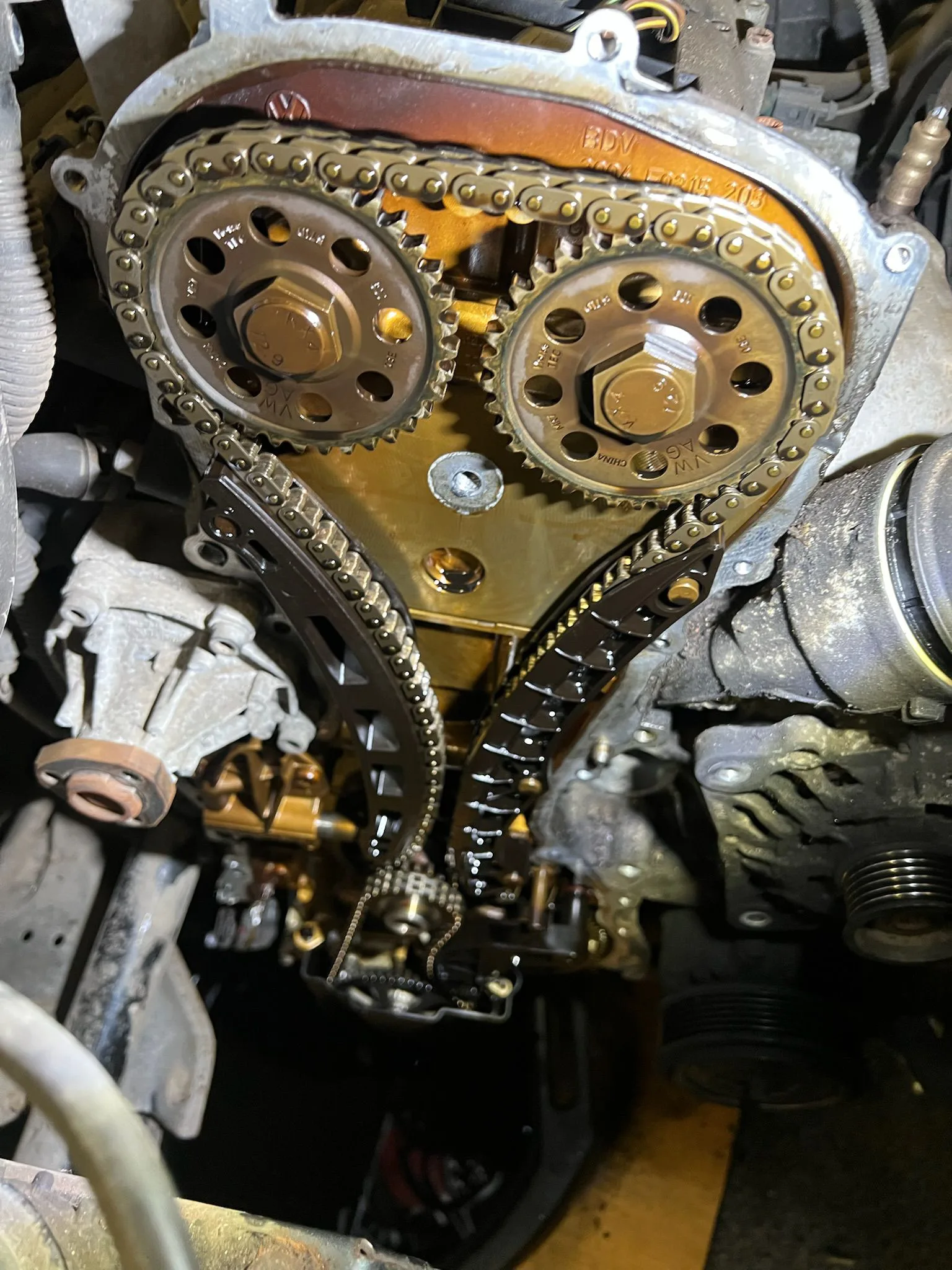 Timing belt and wet belt service work